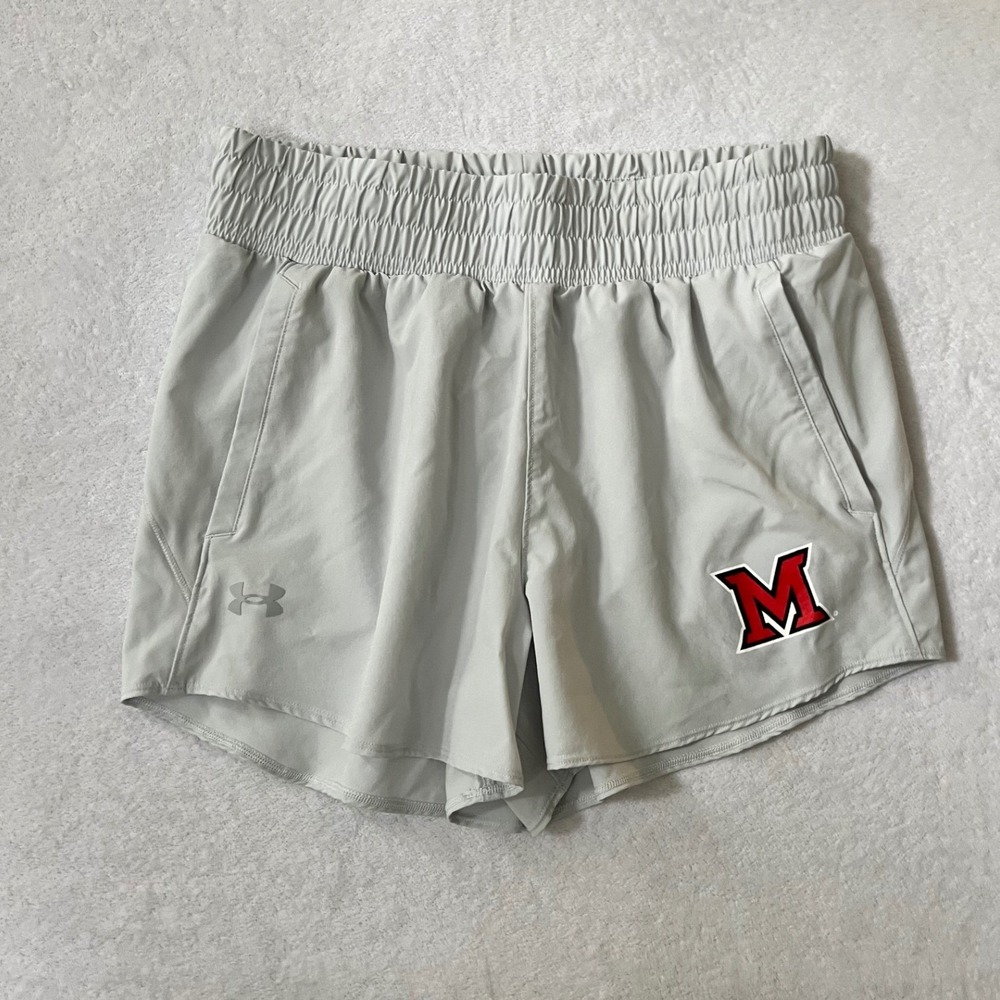 NWT Under Armour Miami University RedHawks Shorts Gray Loose Fit Medium NWT